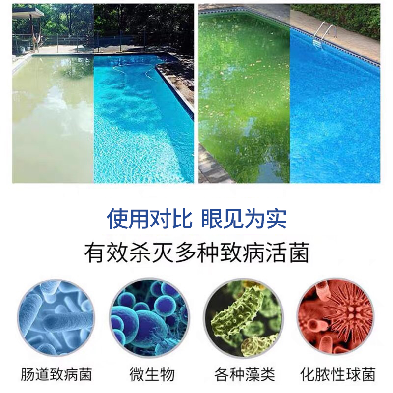 萬化易購緩釋片200g氯錠氯片氯粉凈水殺菌游泳池消毒片泡騰片澄清劑